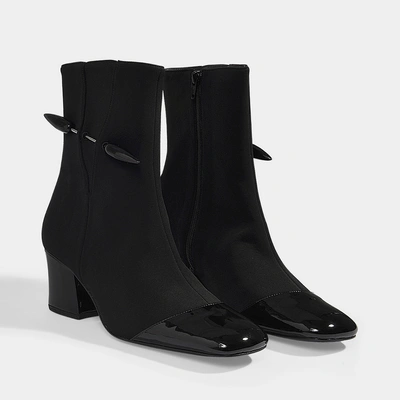 Shop Dorateymur | Knitted Boots In Black Patent Leather