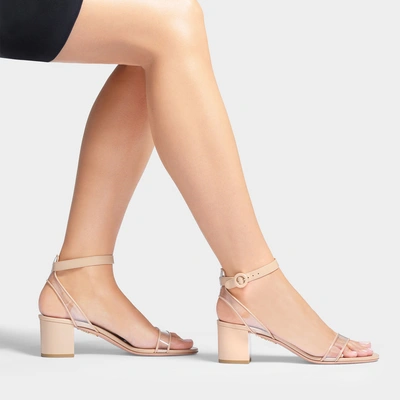 Shop Aquazzura Minimalist Sandals 50 In Powder Pink Calf Leather And Pvc