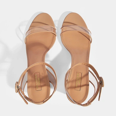 Shop Aquazzura Minimalist Sandals 50 In Powder Pink Calf Leather And Pvc