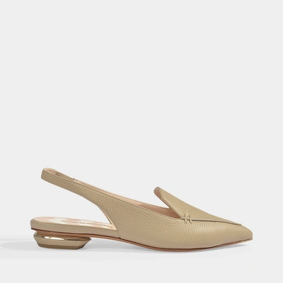 Shop Nicholas Kirkwood | 18mm Beya Slingbacks In Stone Bottalato Leather