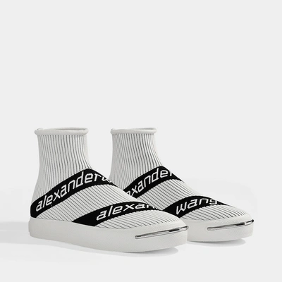 Shop Alexander Wang | Pia Logo Trainers In White Knit