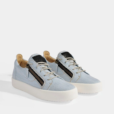 Shop Giuseppe Zanotti | May Sneakers In Blue Denim