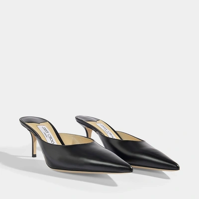 Shop Jimmy Choo | Rav 65 Pointed Mules In Black Leather