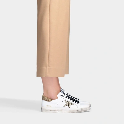 Shop Golden Goose Deluxe Brand | May Animal Print Sneakers In White Leather