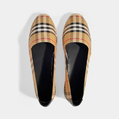 Shop Burberry | Hodgeson Check Espadrilles In Vintage Check Calf Leather