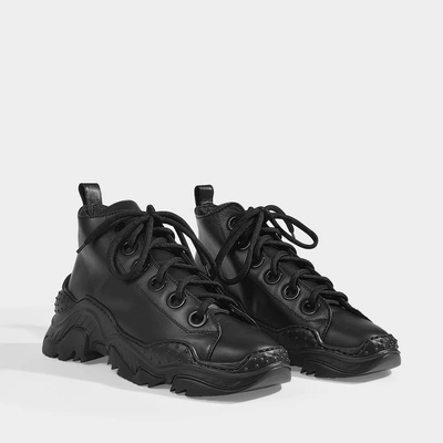 Shop N°21 N21 | Oversized High-top Sneakers In Black Smooth Calfskin