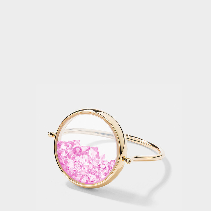 Aurelie Bidermann Chivor Ring In 18k Gold With Light Pink Sapphires Modesens