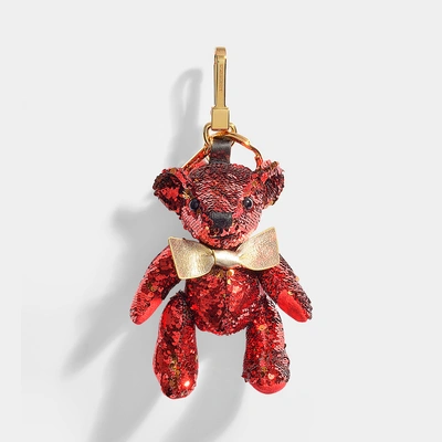 Shop Burberry | Thomas Bear Sequins Bag Charm In Red Sequins