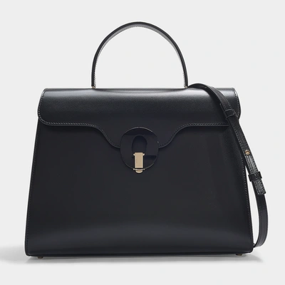 Shop Giorgio Armani | Musa Top Handle Bag In Black Calfskin