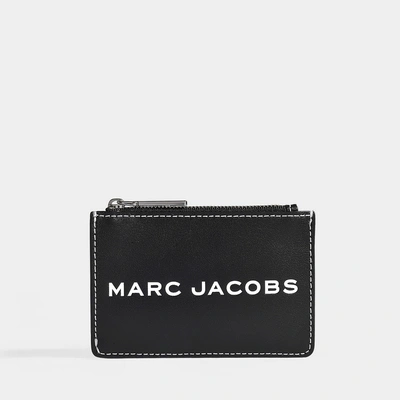 Shop Marc Jacobs The Tag Top Zip Multi Wallet In Black Leather With Polyurethane Coating