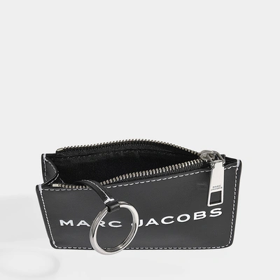 Shop Marc Jacobs The Tag Top Zip Multi Wallet In Black Leather With Polyurethane Coating