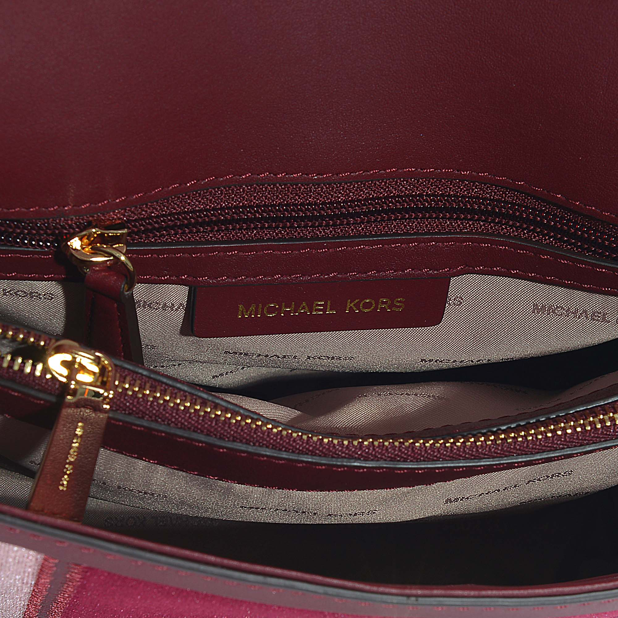 Michael Michael Kors Whitney Large Shoulder Bag In Burgundy Velvet