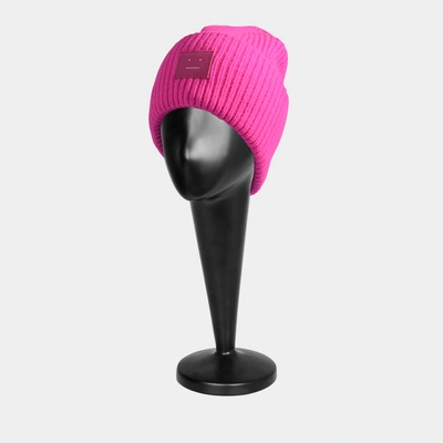 Shop Acne Studios | Pansy N Face Beanie In Bright Pink Wool