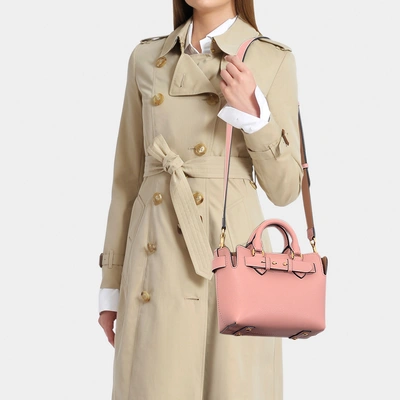 Shop Burberry The Baby Belt Bag In Ash Rose Calfskin