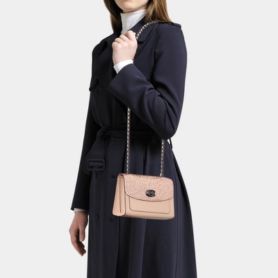 Coach Glitter Blocked Parker 18 Shoulder Bag In Pink Calfskin ModeSens