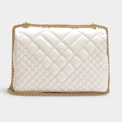 Shop Versace | Medium Icon Shoulder Bag In Off White Quilted Lamb Leather