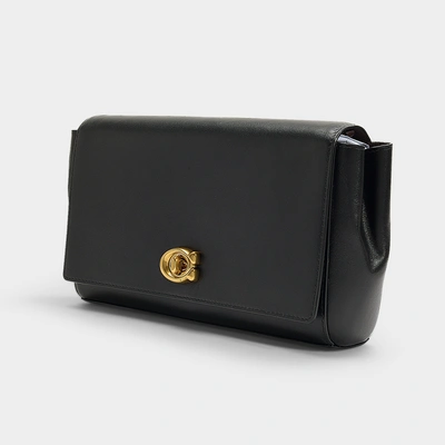 Shop Coach | Smooth Leather Evening Clutch In Black Calfskin