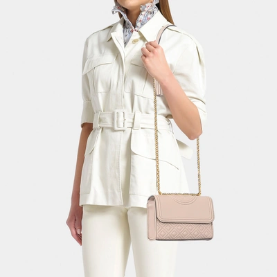 Tory burch fleming convertible best sale shoulder bag light taupe