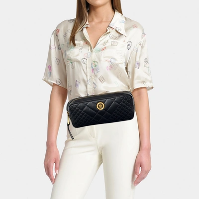 Shop Versace | Medusa Belt Bag In Nero Quilted Lamb Leather