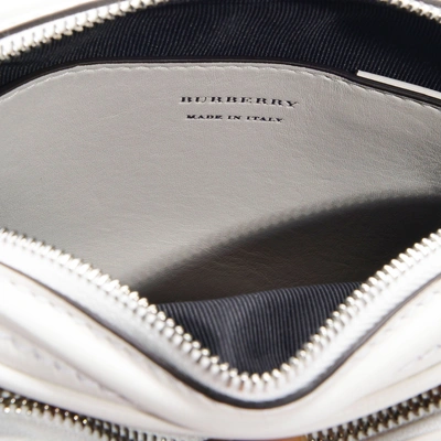 Shop Burberry | The Linenk Camera Bag In Chalk Calfskin In Beige