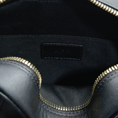 Shop Apc A.p.c. | Louisette Bag In Black Calfskin In Burgundy