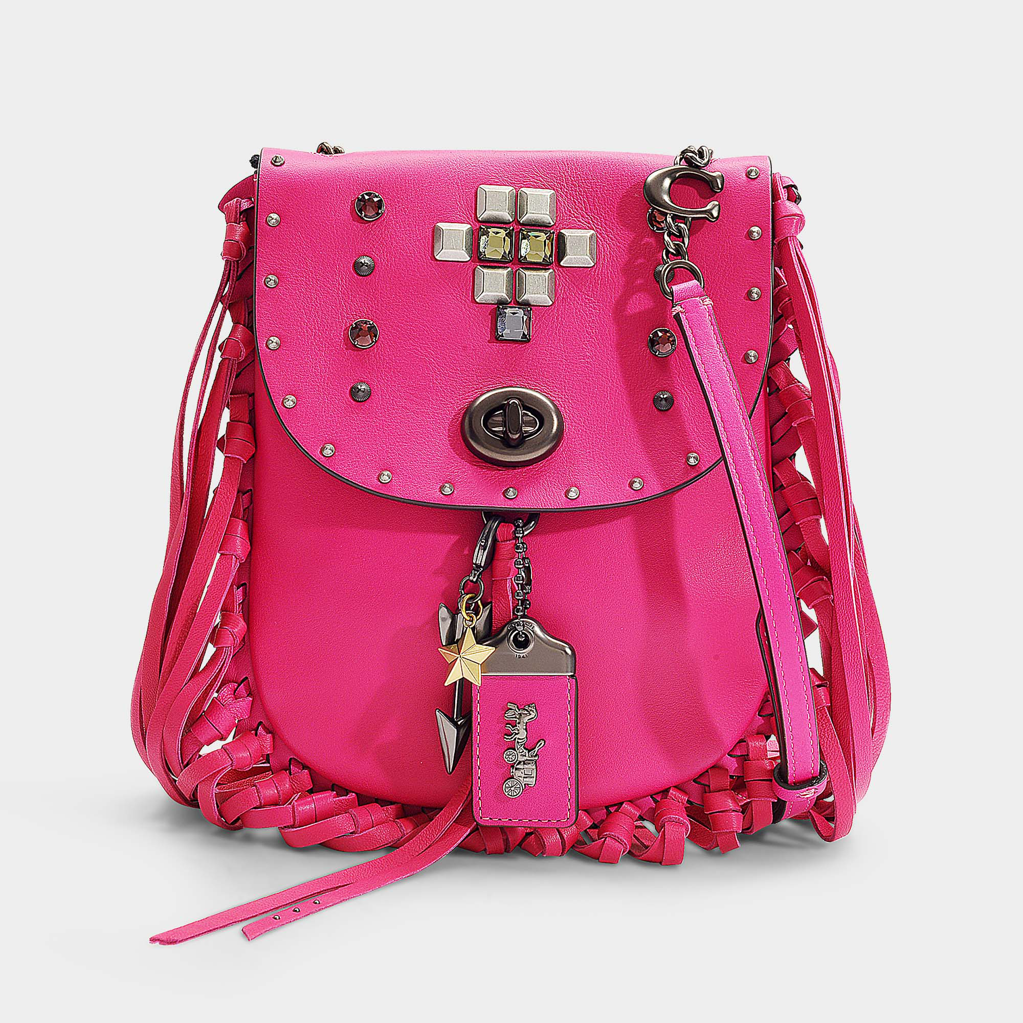 coach fringe saddle bag