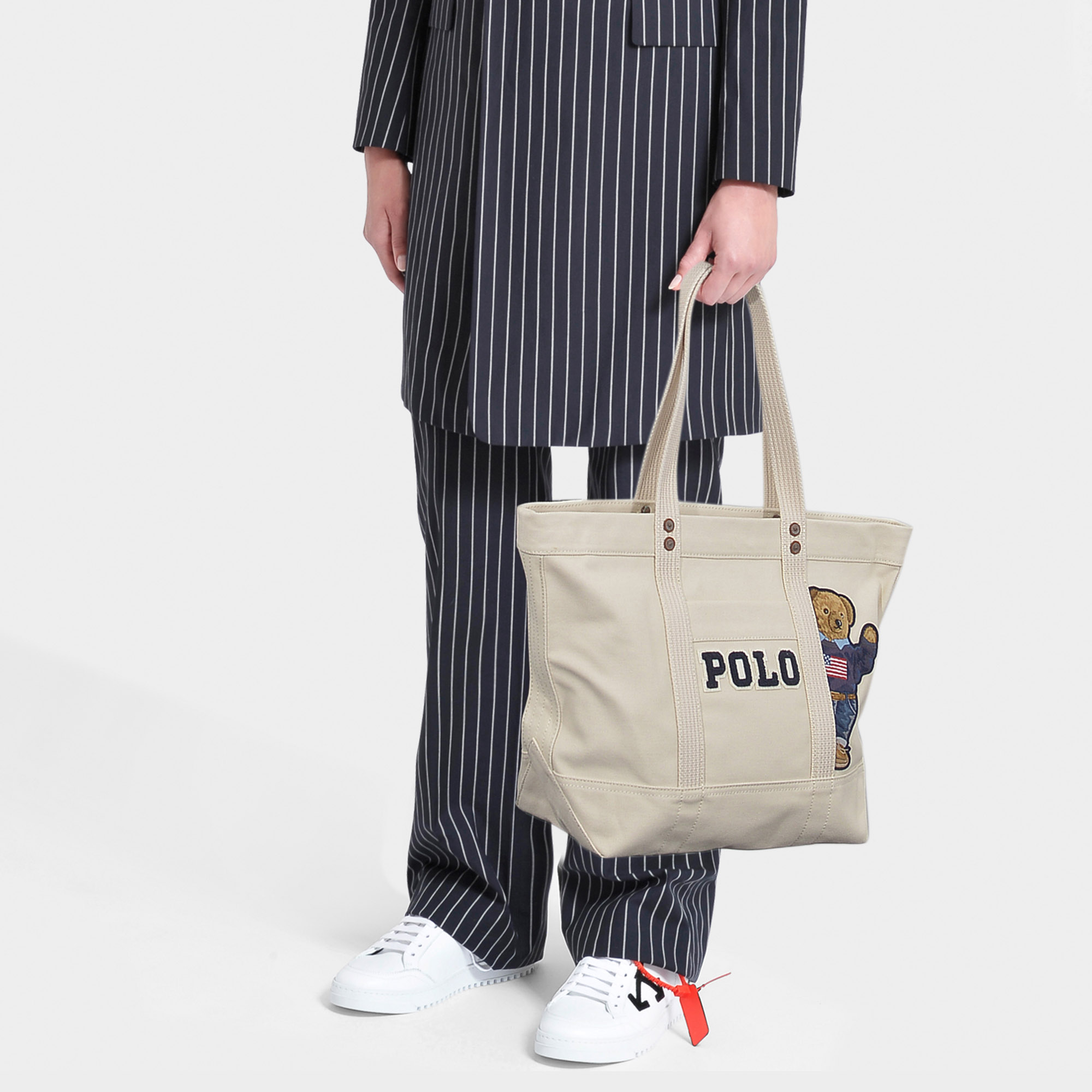 canvas polo bear tote bag