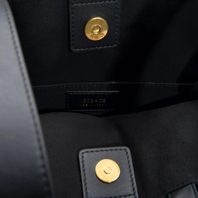 Shop Versace | Tribute X Hybrid Backpack And Tote Bag In Black Calf Leather