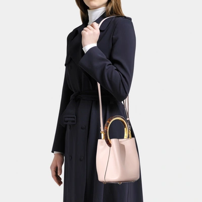 Shop Marni Pannier Bag In Quartz Calfskin