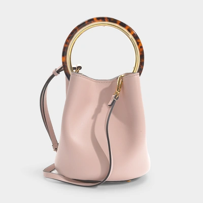 Shop Marni Pannier Bag In Quartz Calfskin