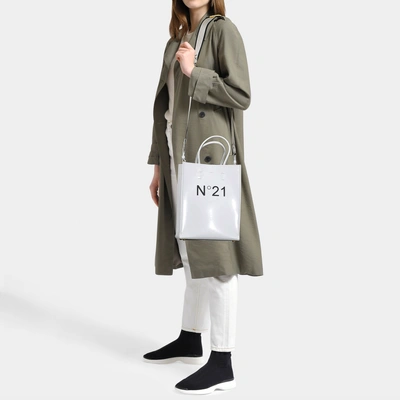 Shop N°21 N21 | Small Shopping Logo Tote In Black Synthetic Fabric