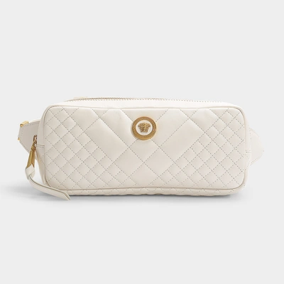 Shop Versace | Medusa Belt Bag In Off White Quilted Lamb Leather