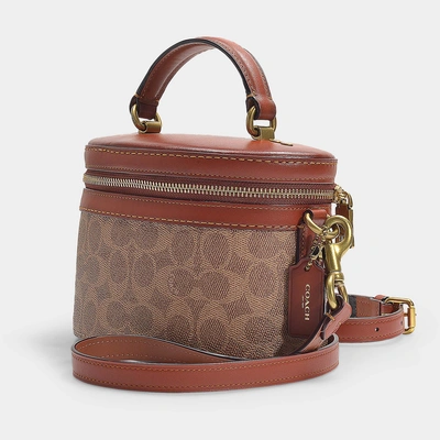 Shop Coach Trail Crossbody Bag In Brown Signature Coated Canvas