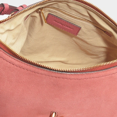 Shop See By Chloé | Joan Small Crossbody Bag In Rusty Pink Grained Cowskin And Suede