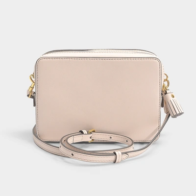 Shop Anya Hindmarch Double Zip Wallet On Strap Hexagon Studs In Light Rose Circus Leather