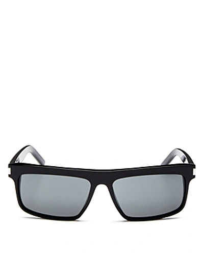 Shop Saint Laurent Men's Square Sunglasses, 57mm In Black/gray