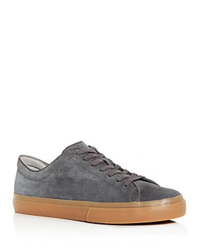 Shop Vince Men's Farrell Low-top Leather Sneakers In Stone Gray