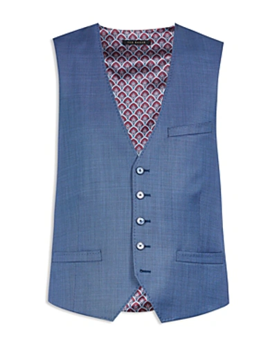 Shop Ted Baker Kernalw Debonair Sharkskin Waistcoat In Light Blue