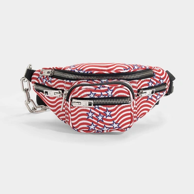 Shop Alexander Wang | Attica Soft Mini "stars And Stripes" Fanny Pack In Red And White Nylon