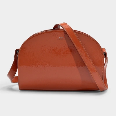 Shop Apc A.p.c. | Demi-lune Bag In Orange Patent Leather