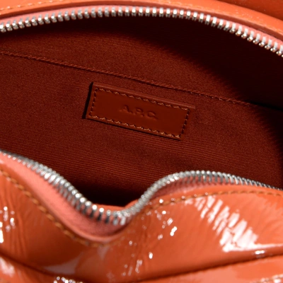 Shop Apc A.p.c. | Demi-lune Bag In Orange Patent Leather