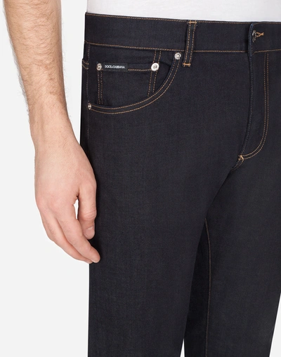 Shop Dolce & Gabbana Slim Fit Stretch Jeans In Blue