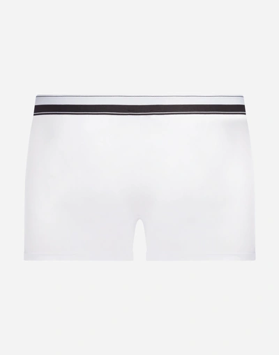 Shop Dolce & Gabbana Boxers In Stretch Cotton In White