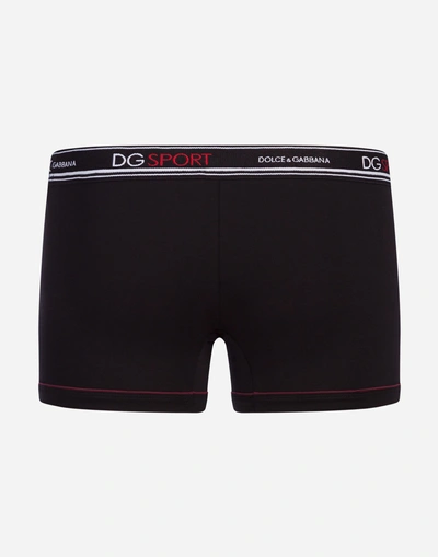 Shop Dolce & Gabbana Cotton Jersey Boxers In Black