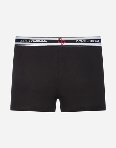 Shop Dolce & Gabbana Boxers In Stretch Cotton In Black