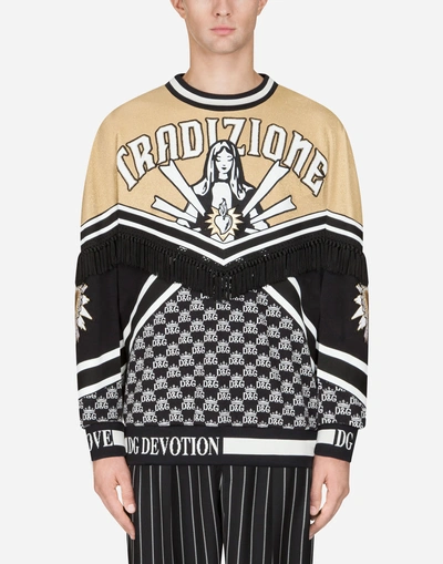 Shop Dolce & Gabbana Sweatshirt With Patch Embellishment In Multi-colored