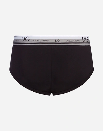 Shop Dolce & Gabbana Brando Stretch Cotton Briefs In Black