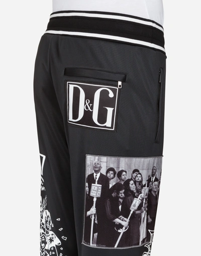 Shop Dolce & Gabbana Jogging Pants With Patch Embellishment In Black