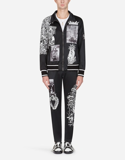 Shop Dolce & Gabbana Jogging Pants With Patch Embellishment In Black