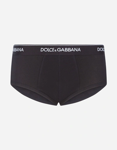 Shop Dolce & Gabbana Set Of 2 Cotton Slips In Black